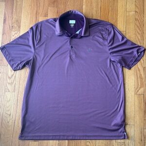 Greg Norman Collection Men's Dark Purple and Pink Polo Shirt.